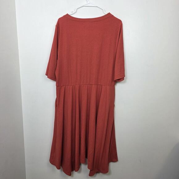 Torrid Orange Ribbed Stretchy Soft Handkerchief Hem Casual Midi Dress Size 3X - Picture 6 of 7